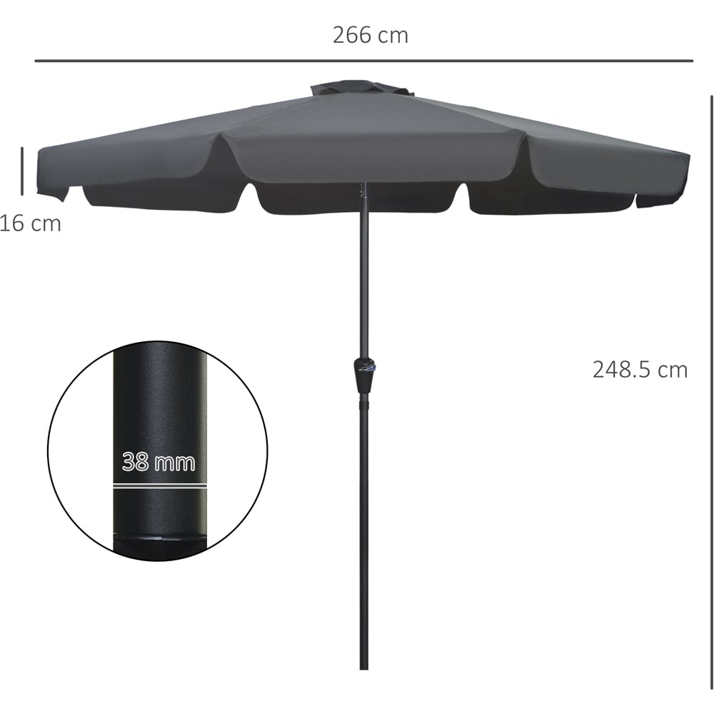 Outsunny Black Crank and Tilt Cantilever Parasol 2.7m Image 7