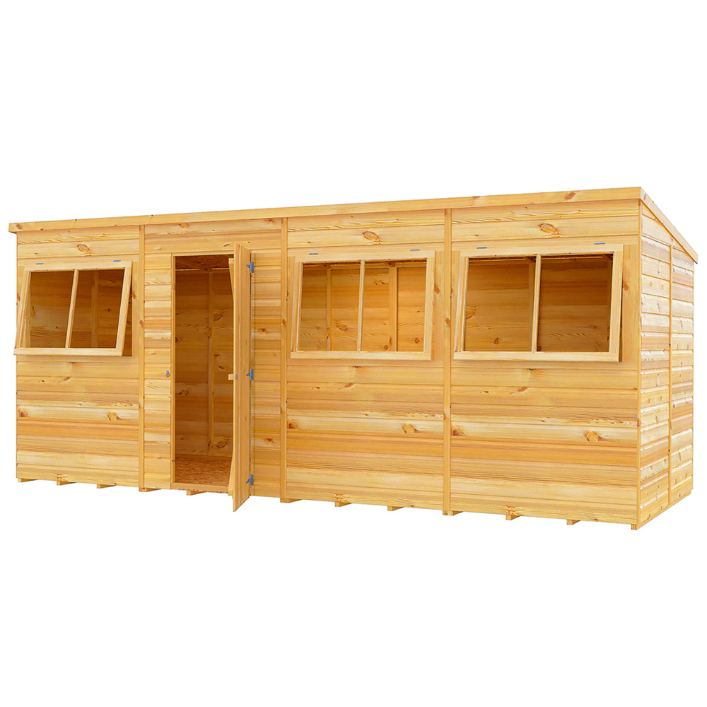 Shire GB 16 x 6ft Shiplap Pent Garden Shed Image 1