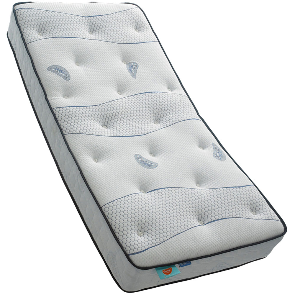 Sareer Matrah Single Cool Blue Memory Foam Open Coil Mattress Image 1
