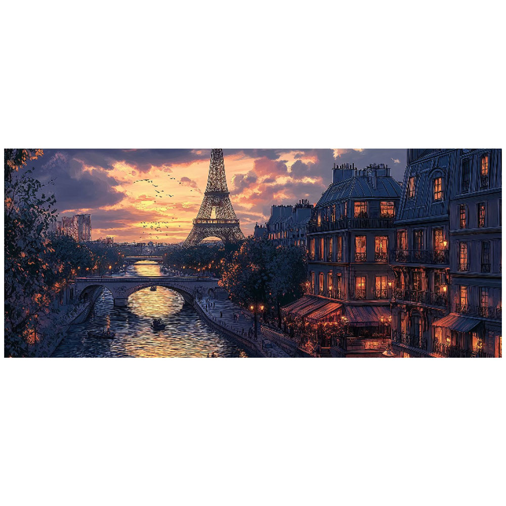Warren Reed Designer Paris by Night Bathroom Splashback 25 x 60cm Image 2