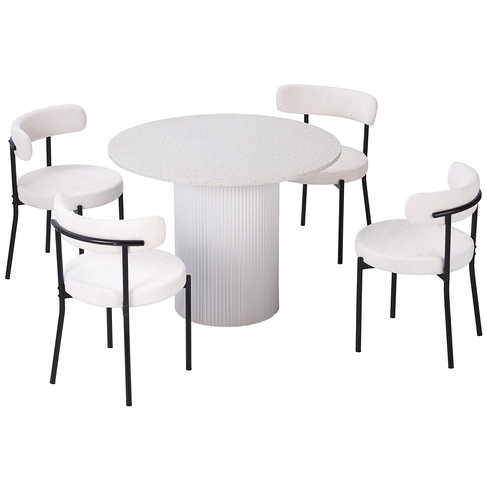 Ariana 4 Seater Dining Table White Image 3