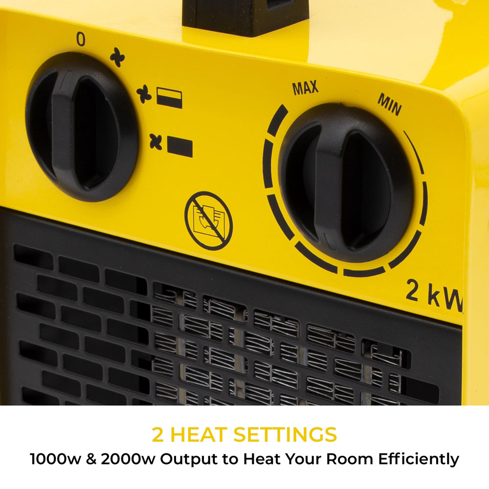 Benross Yellow Industrial Fan Heater 2000W Image 5