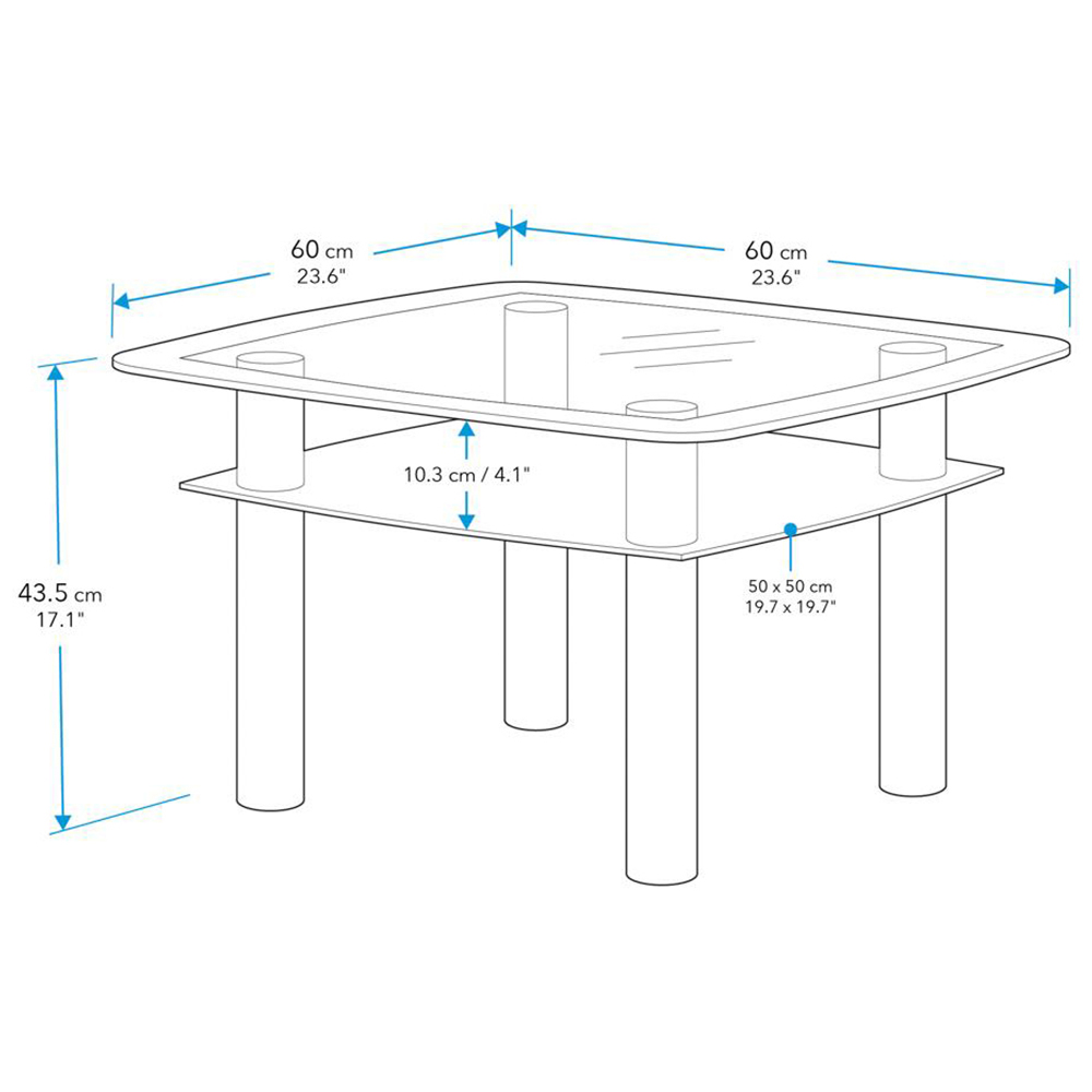 AVF Black Glass and Chrome Lamp Table Image 4