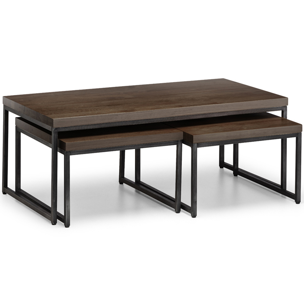 Julian Bowen Brooklyn Dark Oak Nest of Tables Set of 3 Image 2