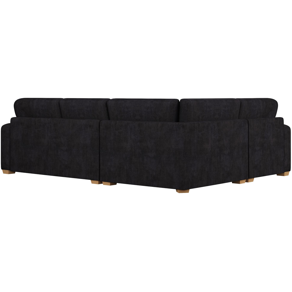 Theadford 3 Seater Ebony Plush Velvet Fixed Back Left Hand Corner Sofa Image 4
