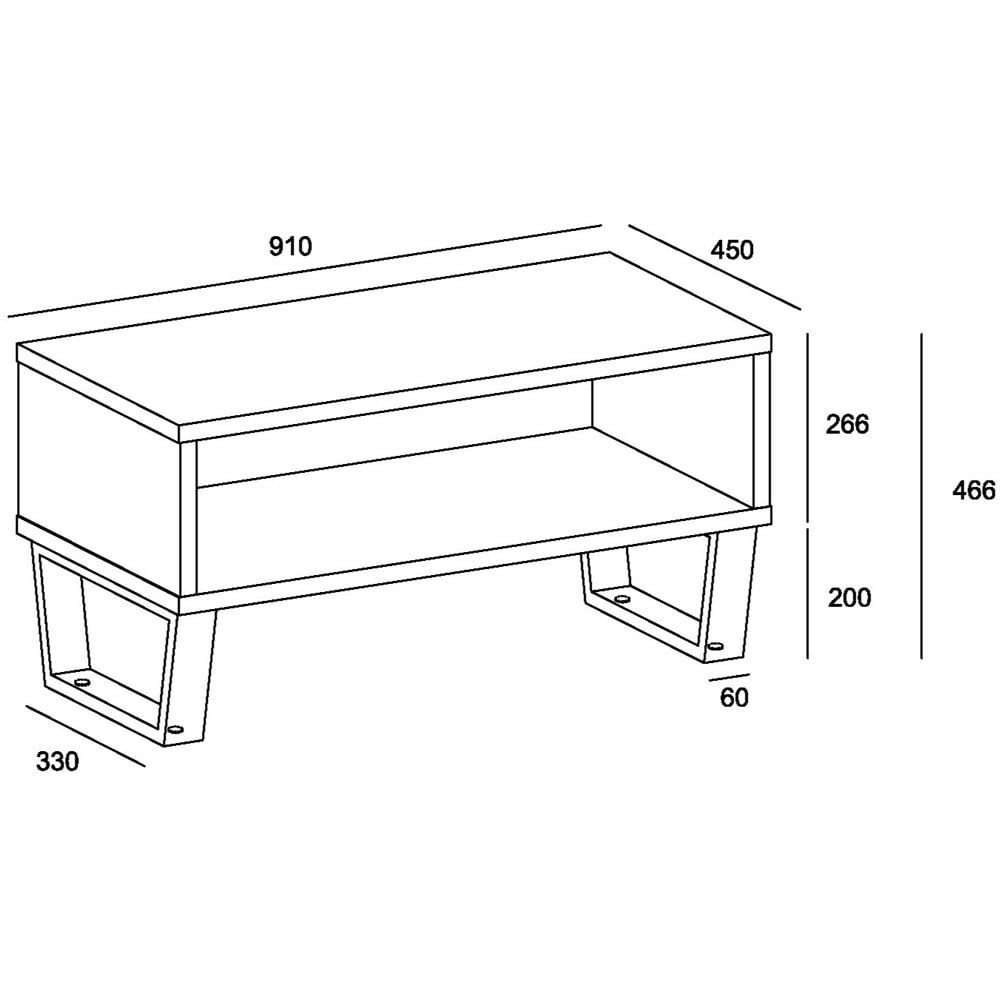 Core Products Texas Single Shelf Open Coffee Table Image 6