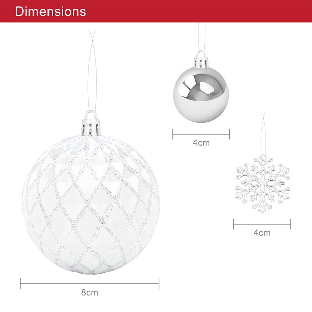 The Christmas Workshop White Shatterproof Baubles 50 Pack Image 9