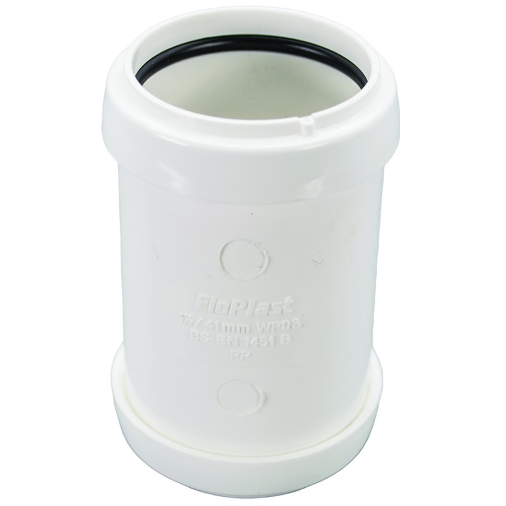 FloPlast Push Fit Waste Coupling White 40mm Image 3