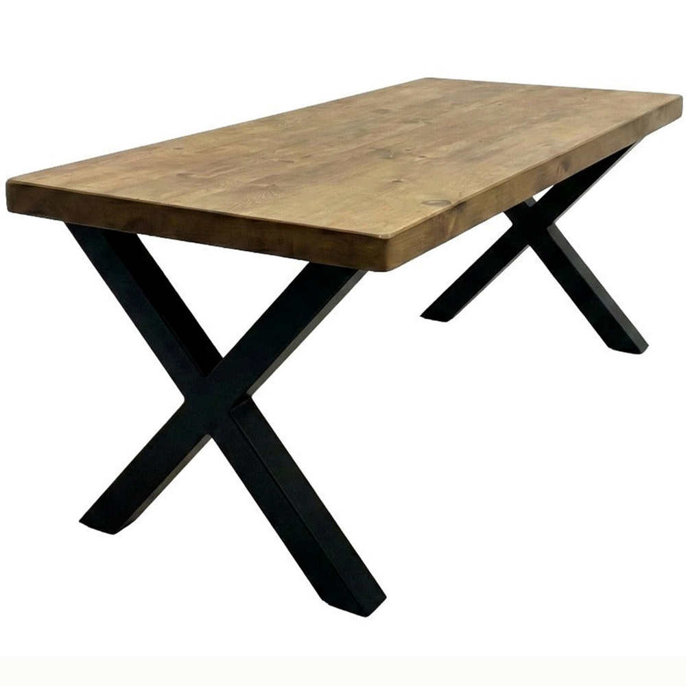 Homebase Jacobean 6 Seater Chunky and Sturdy Dining Table 100 x 180cm Image 2