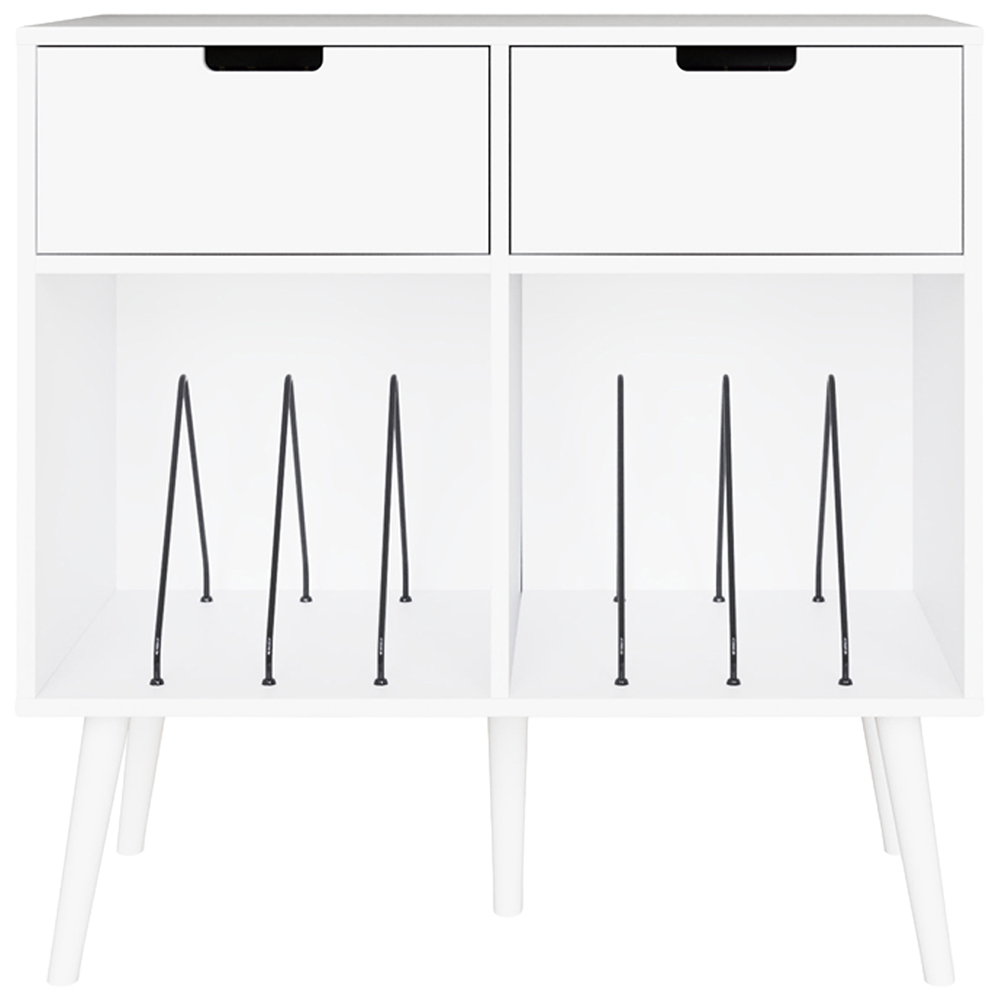 GFW Jaxon 2 Drawer 2 Shelf White Turntable Stand Image 5