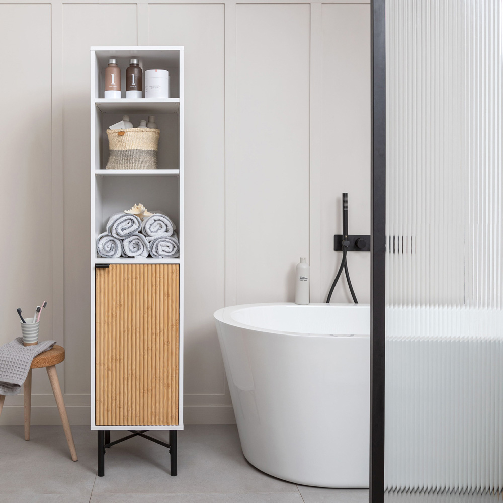 Noa and Nani Rokstorp Single Door 3 Shelf White Tallboy Bathroom Storage Unit Image 4
