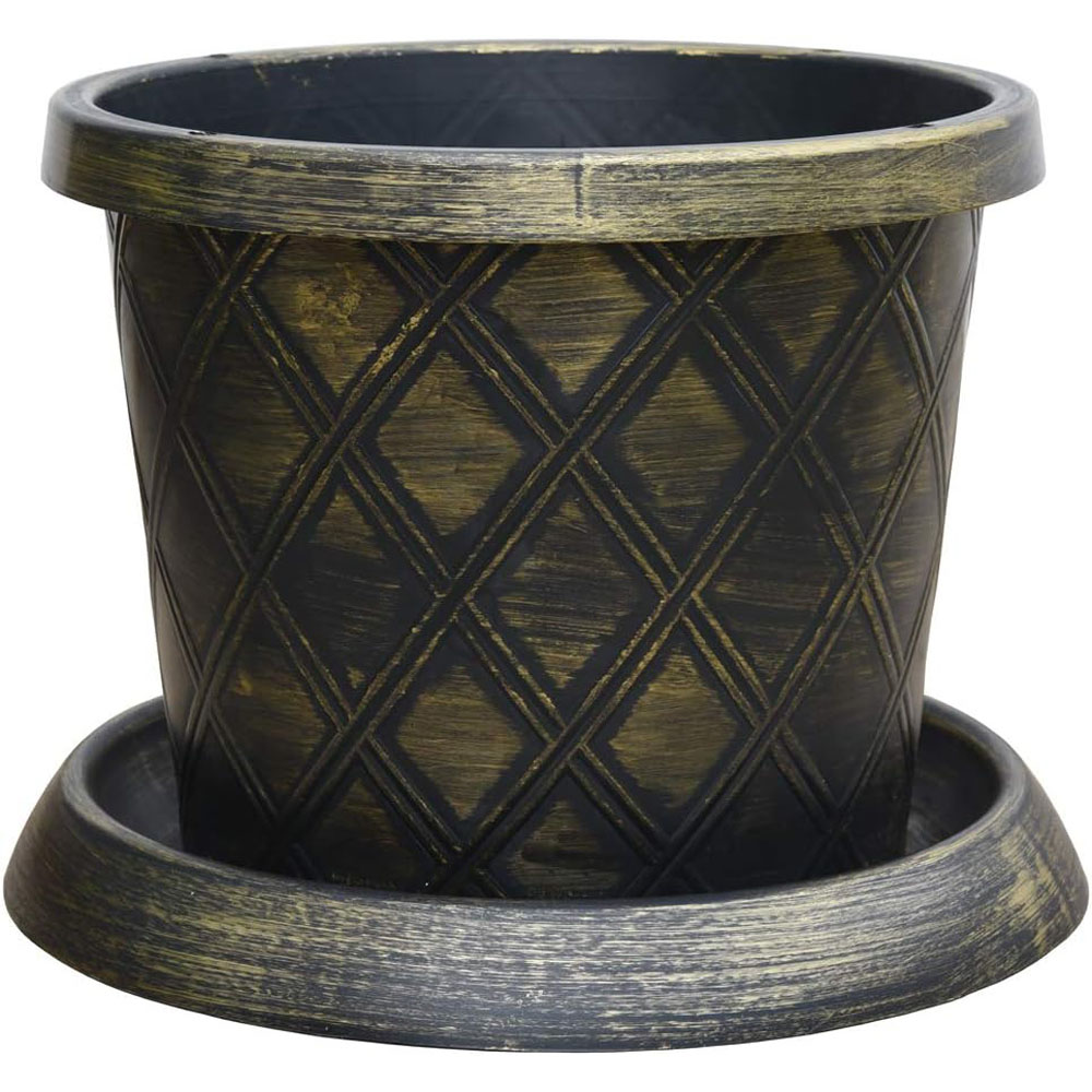 Thompson and Morgan Tower Black and Gold Plant Pot Kit 3 Pack Image 3