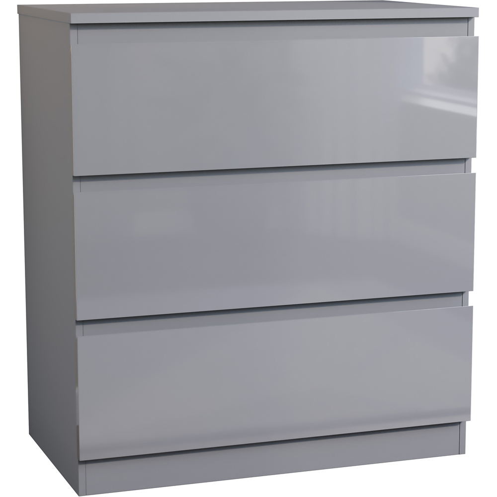 Vida Designs Glinton 3 Drawer Grey Chest of Drawers Image 2