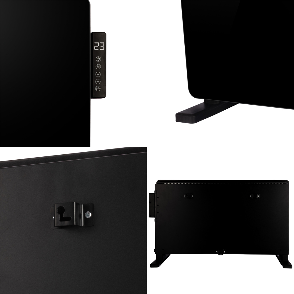 TCP Black Glass Heater with Side Control Panel 2000W Image 4