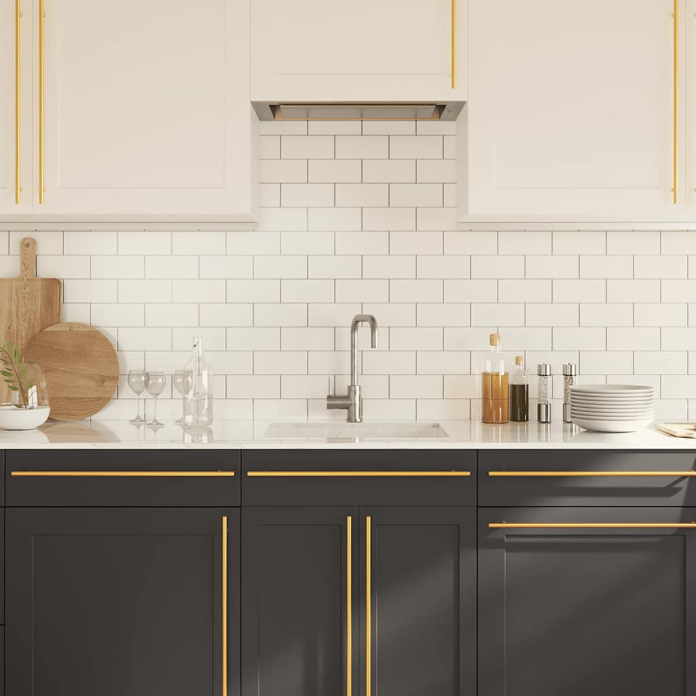 Wallplus Gold Stainless Steel Medium T-Shaped Cabinet Handle 56cm 5 Pack Image 2
