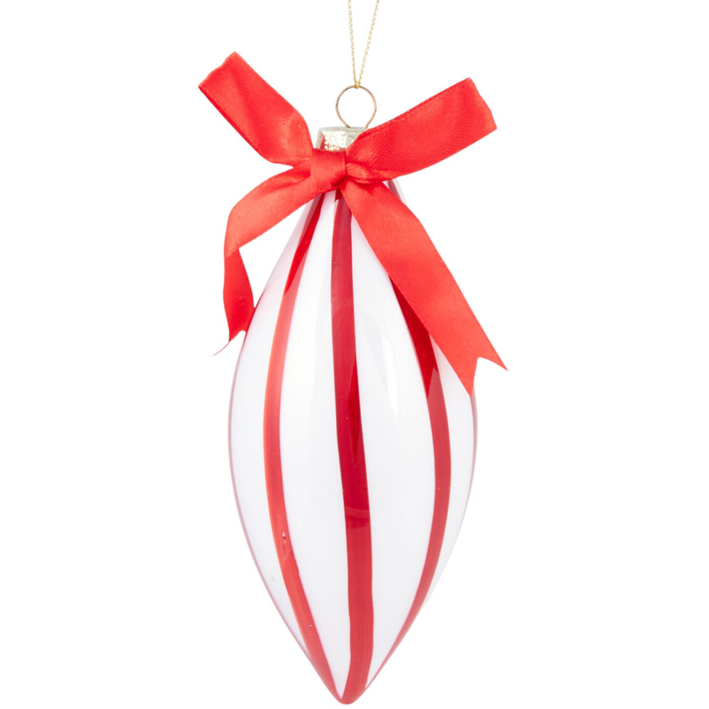 Candy Cane Bauble with Bow Image 2