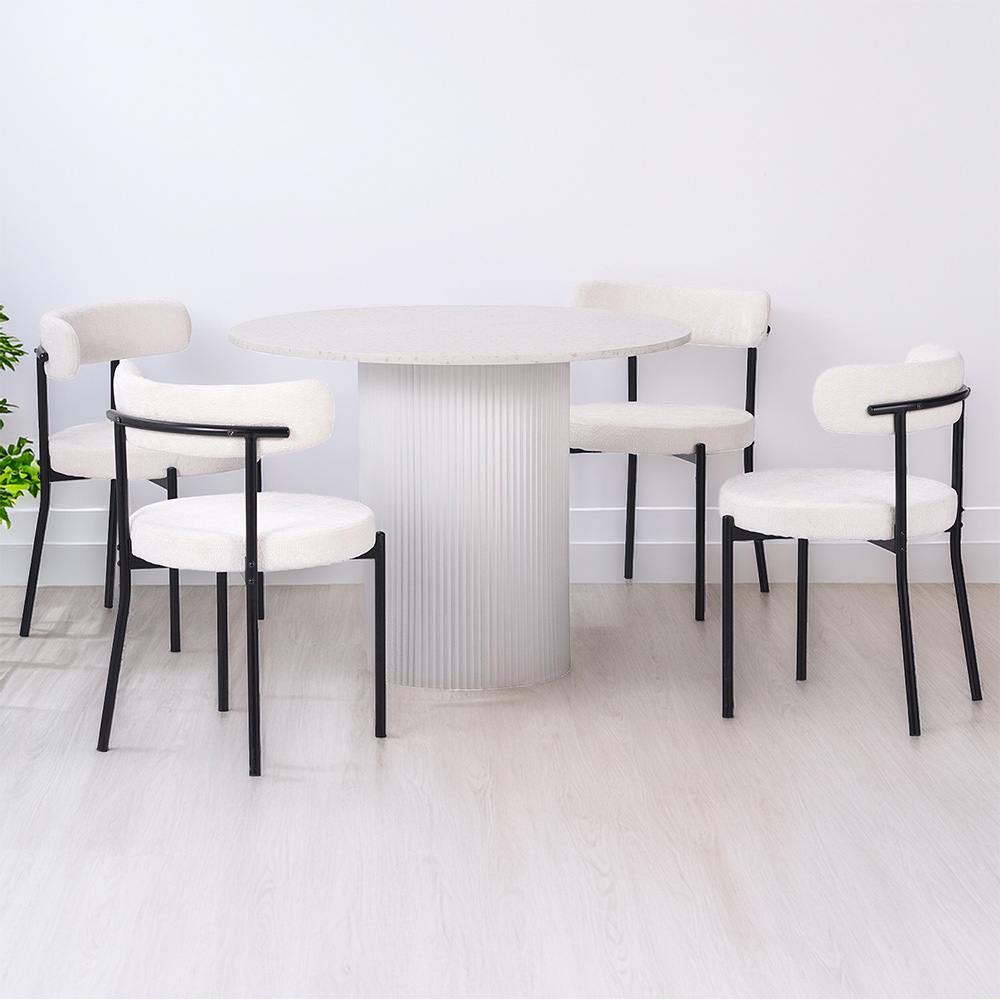 Ariana 4 Seater Dining Table White Image 1