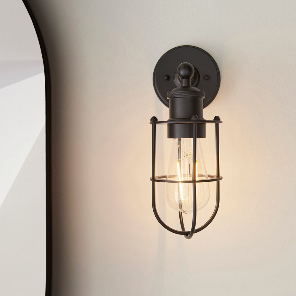 Merano Treviso Matt Black Bathroom Wall Lamp Image 4