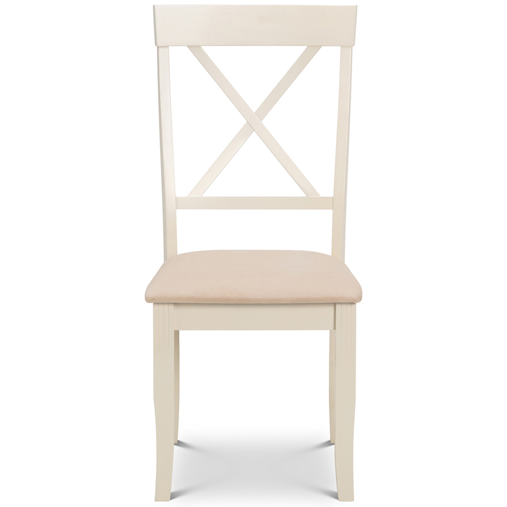 Julian Bowen Davenport 6 Seater Extending Dining Set Oak and Ivory Image 4