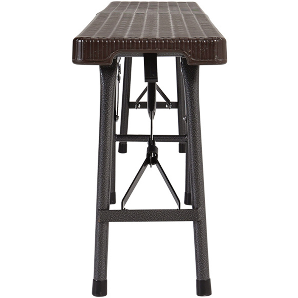 Living and Home Set of 2 Rattan Brown Folding Bench Image 5
