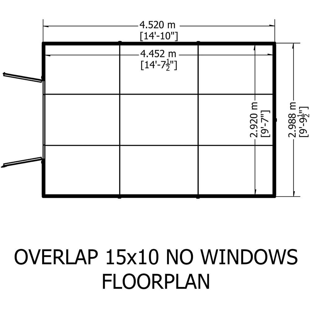 Shire 10 x 15ft Double Door Overlap Apex Wooden Shed Image 9