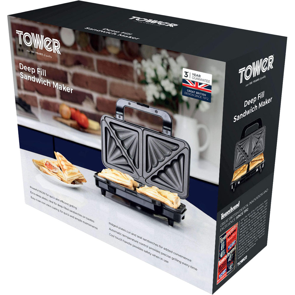 Tower Black Deep Fill Sandwich Maker Image 2