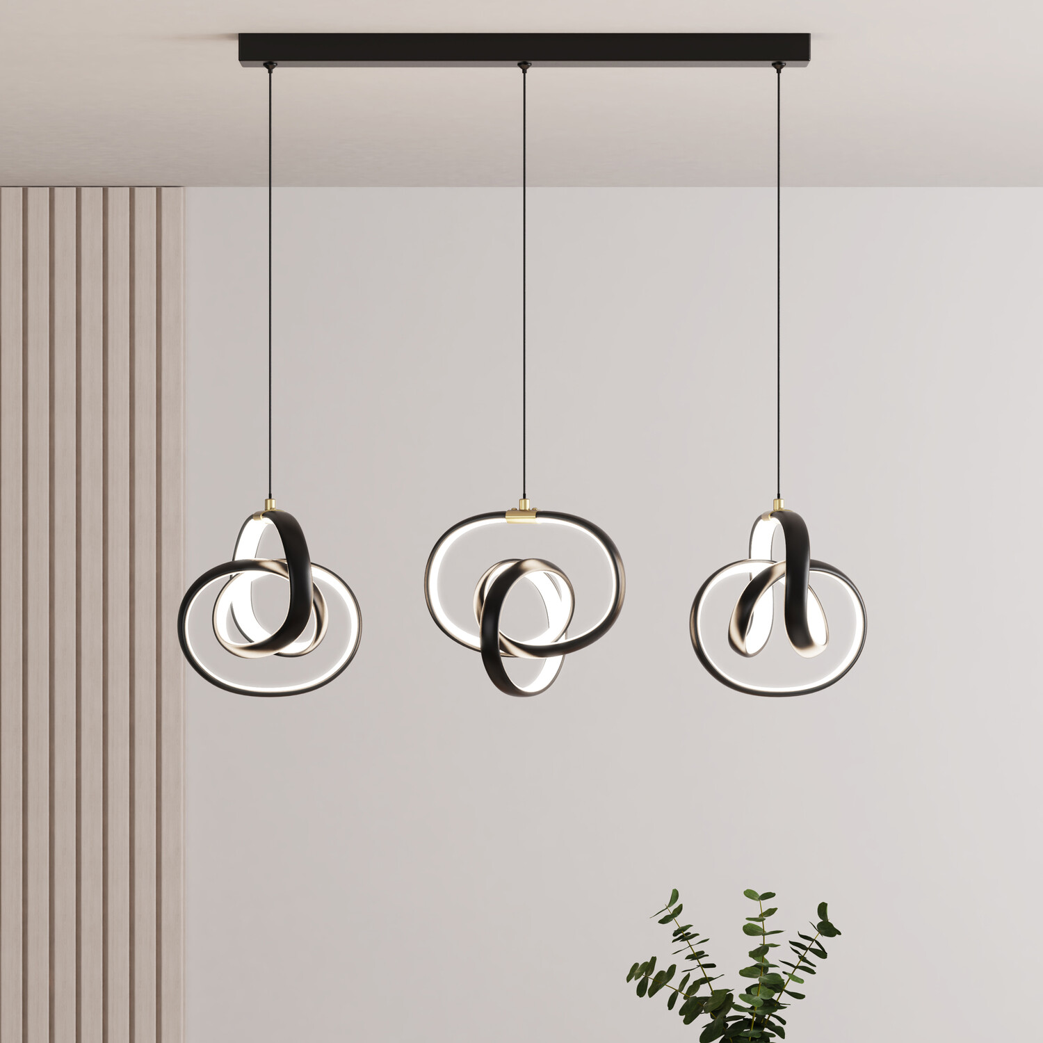 Spiral LED Ceiling Fitting Black Image 3