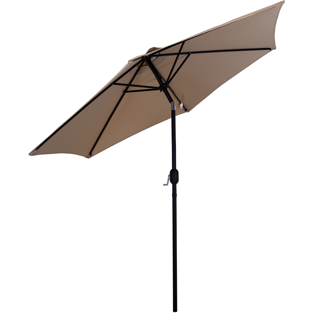 Charles Bentley Taupe Metal Crank and Tilt Parasol 2.7m Image 3