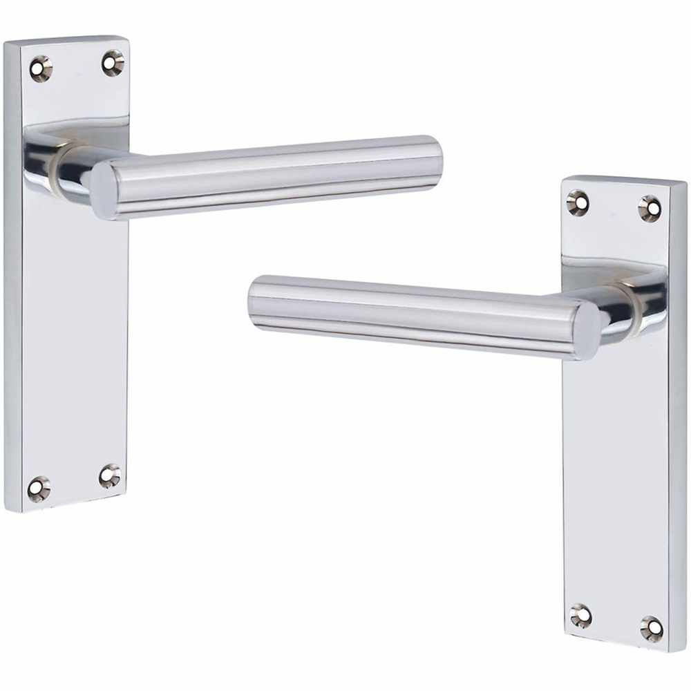 Golden Grace Victorian Straight T-Bar Polished Chrome Latch Handles Set Image 3