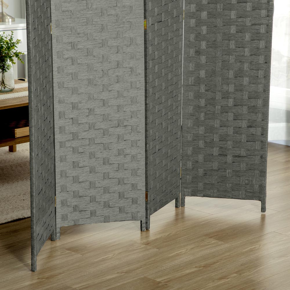 Portland 4 Panel Grey Folding Privacy Screen 169.5 x 159.5cm Image 4