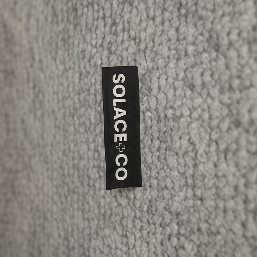 Solace+Co Asher 3 Seater Beige Boucle Sofa with Footstool Image 4