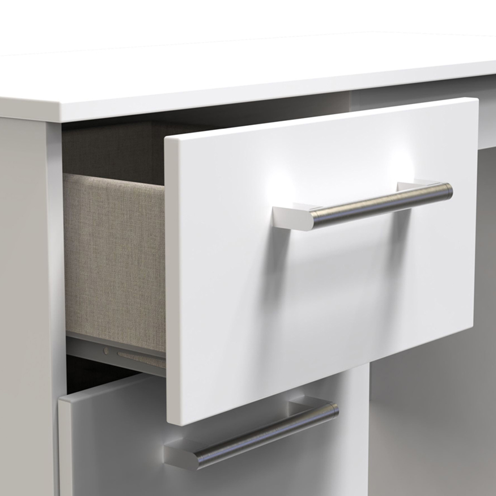 Crowndale Devon 3 Drawer White Dressing Table Image 6