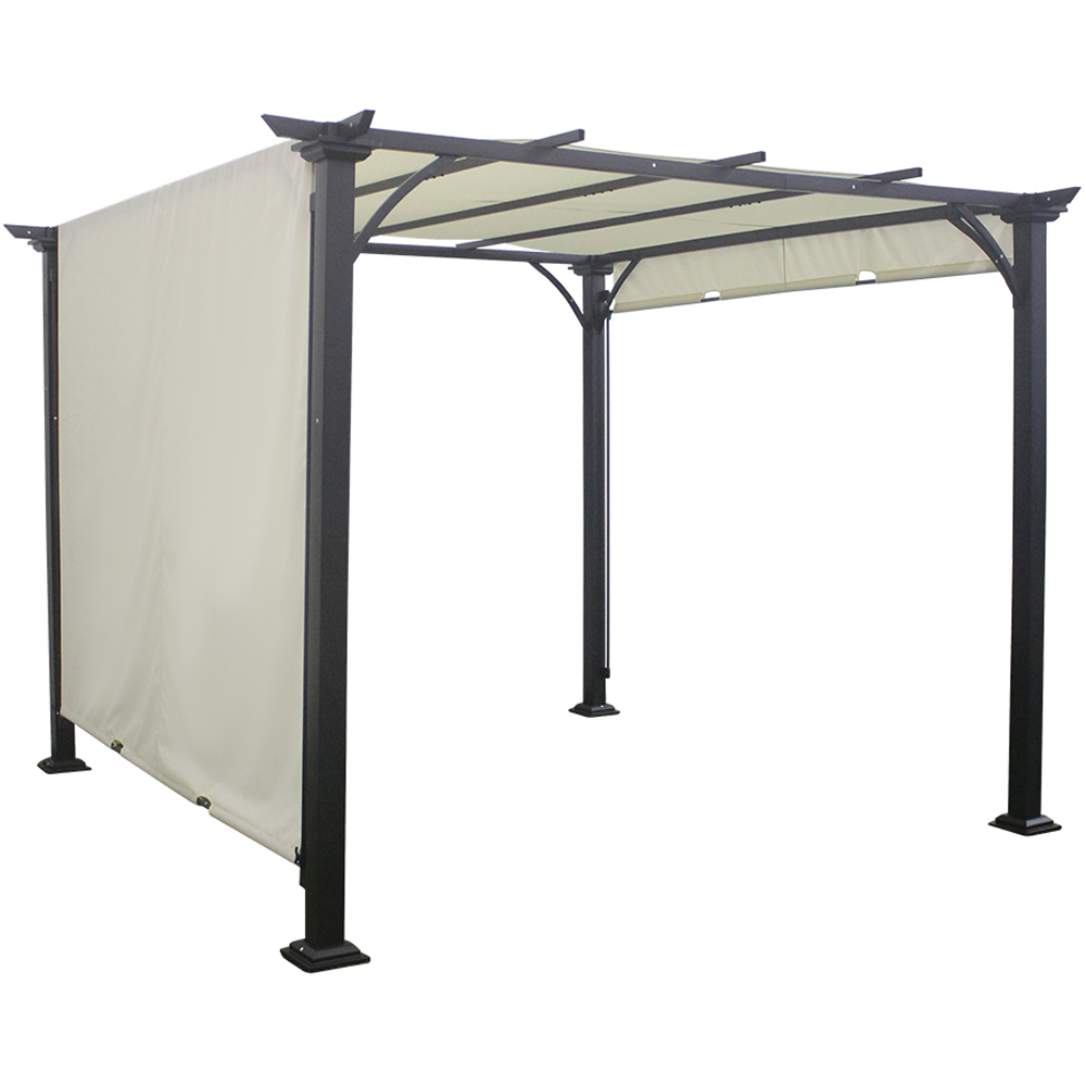 Living and Home 3 x 3m Beige Outdoor Patio Pergola with Canopy Image 2