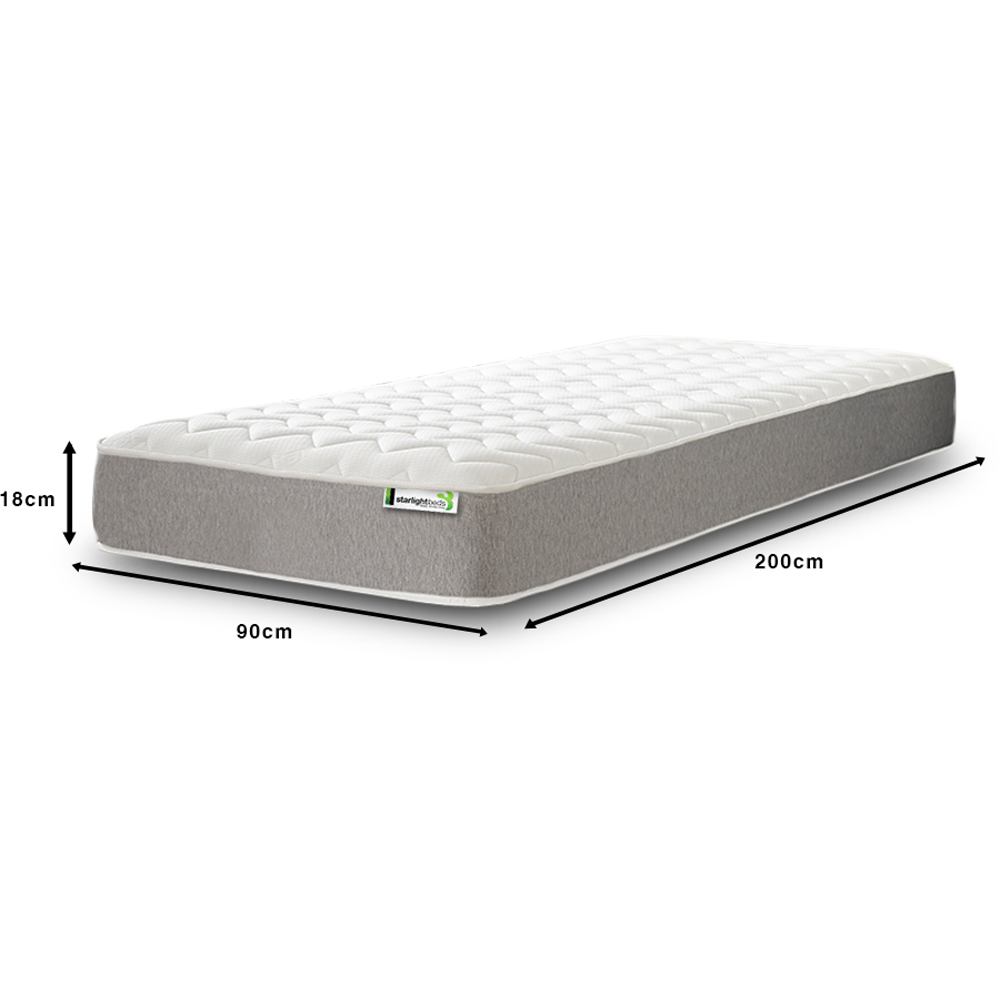 Starlight Beds European Single Grey Zig Zag Hybrid Memory Foam and Open Coil Spring Mattress Image 6