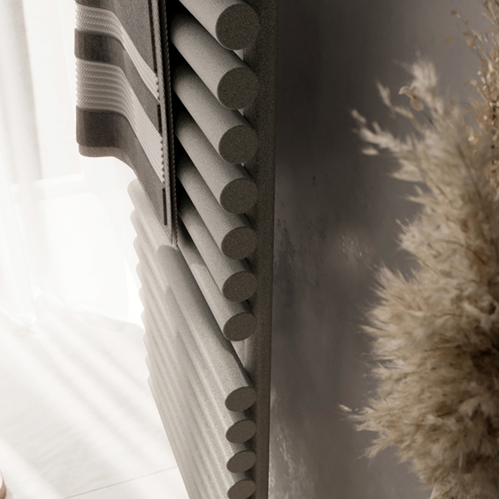 Terma Rolo Towel 3454BTU Salt n Pepper Heated Towel Rail 1800 x 520mm Image 6