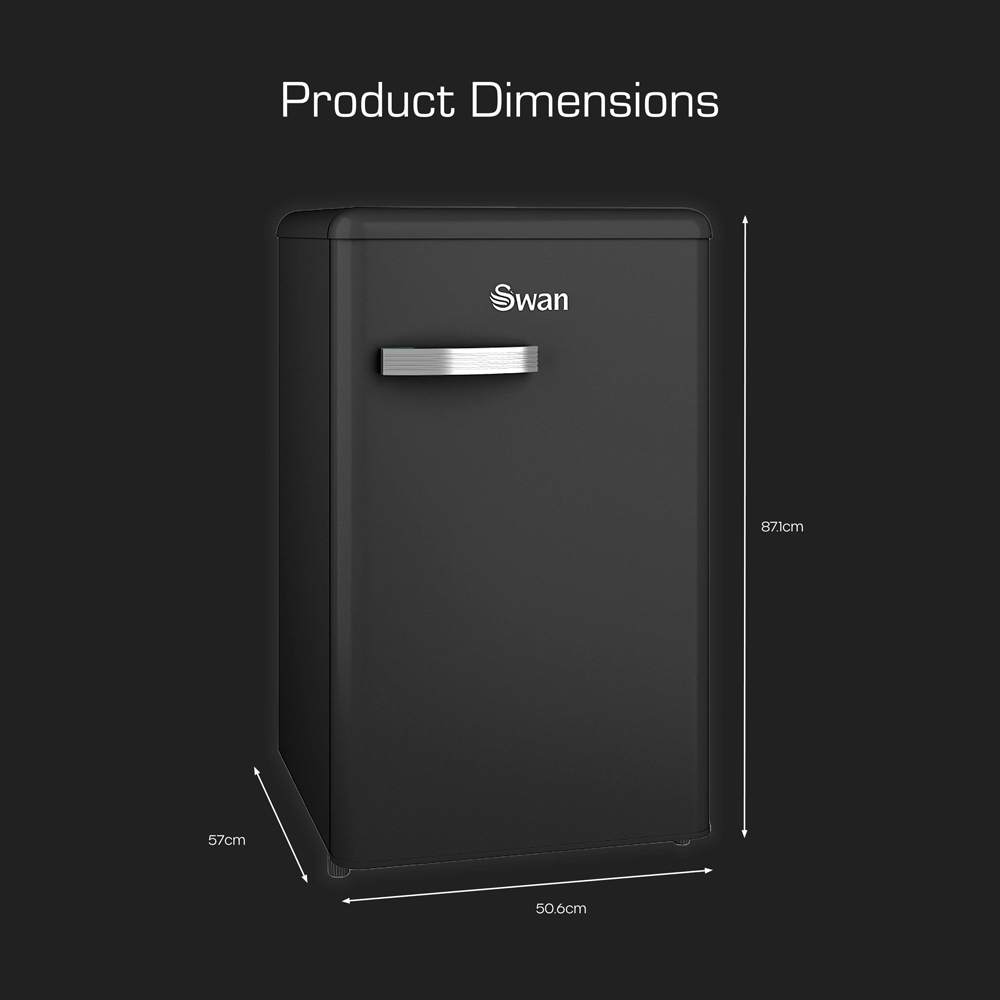 Swan Retro SR11035BNE Black 90L Under Counter Fridge Image 9