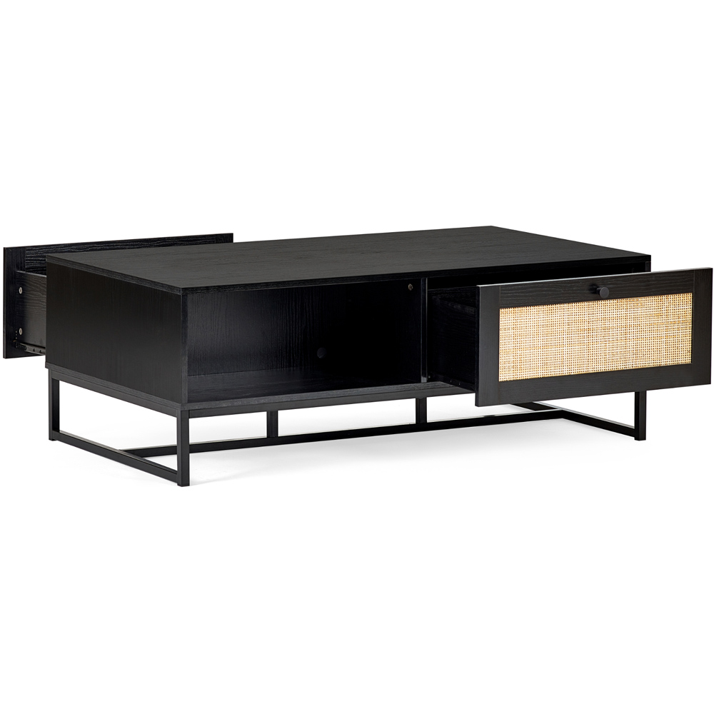 Julian Bowen Padstow 2 Drawer Black Coffee Table Image 4
