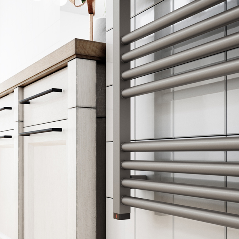 Terma Fiona One 1364BTU Sparkling Gravel Taupe Electric Tower Rail 900 x 480mm Image 5