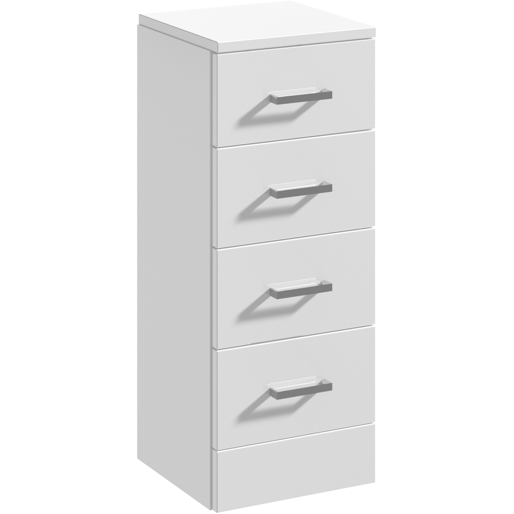 nuie Mayford 4 Drawer Gloss White Floor Standing Unit Image 2