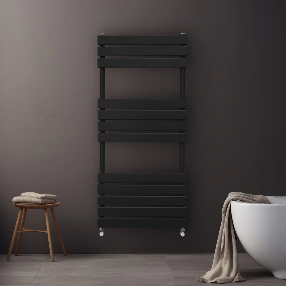 Monster Shop 2070BTU Black Flat Panel Towel Radiator 1200 x 500mm Image 5
