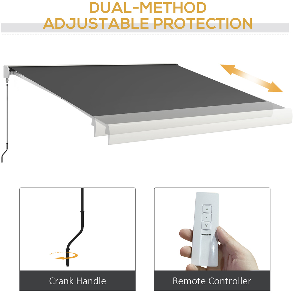 Outsunny Black Electric Retractable Awning 4 x 3m Image 4