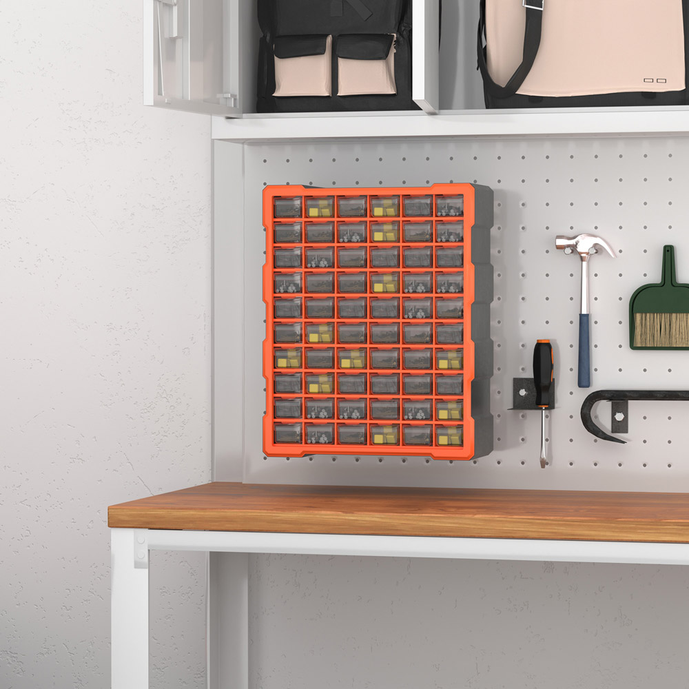 DURHAND 60 Drawer Orange Storage Organiser Image 2