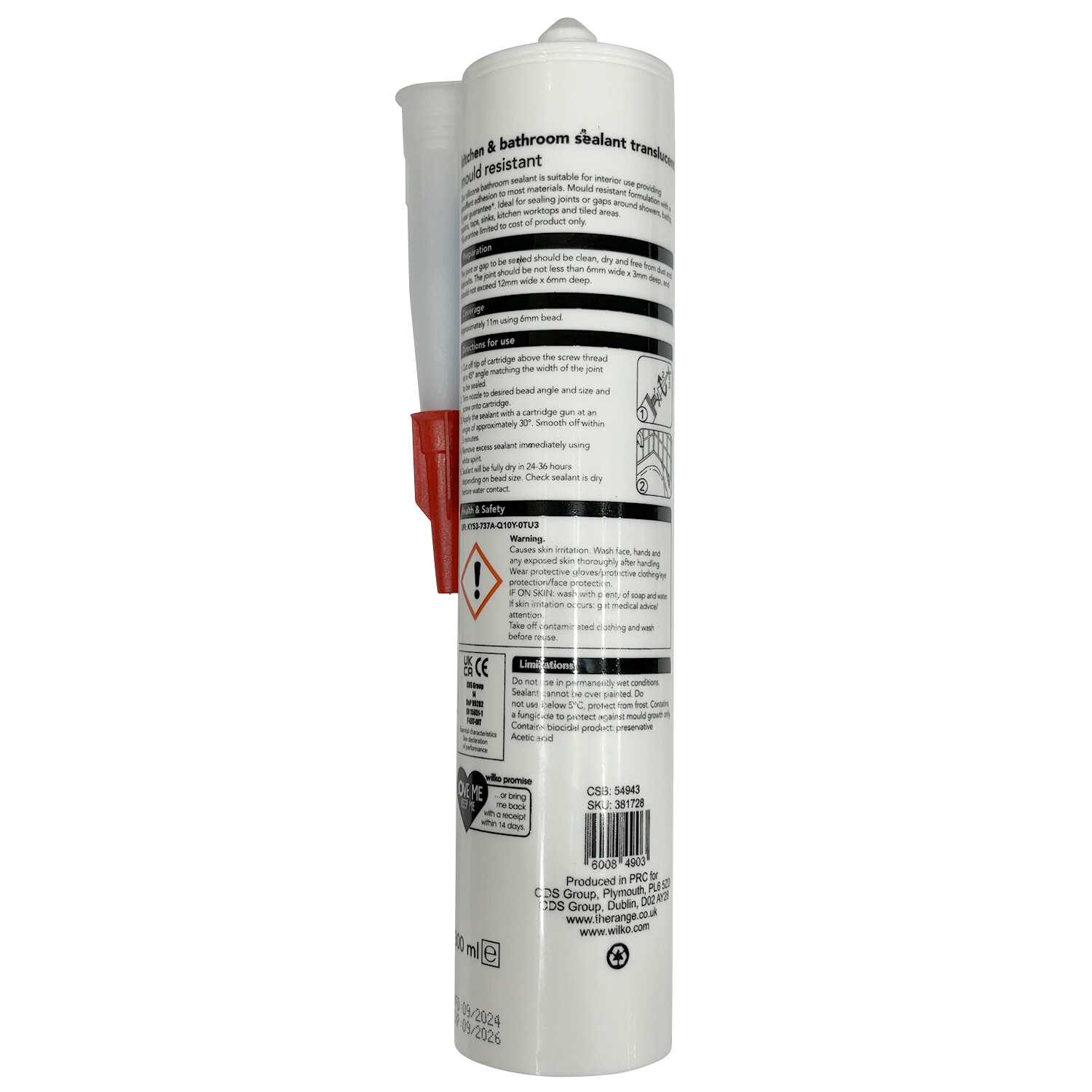 wilko Kitchen and Bathroom Silicone Sealant - Translucent Image 2