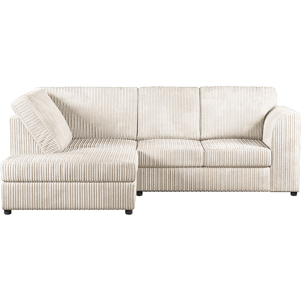 Luxor 4 Seater Cream Jumbo Cord Full Back Left Hand L Shape Corner Sofa Image 2