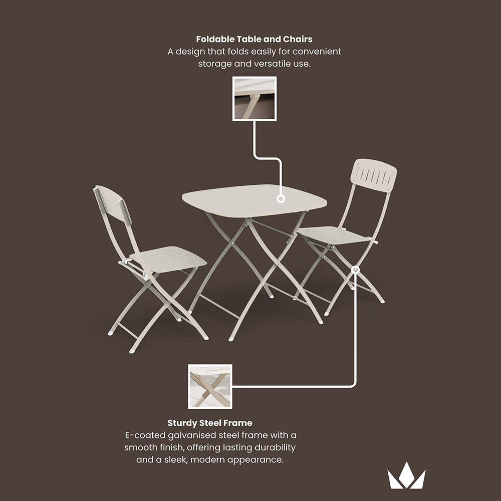 Royalcraft Venice Deluxe 2 Seater Bistro Set Champagne Image 4