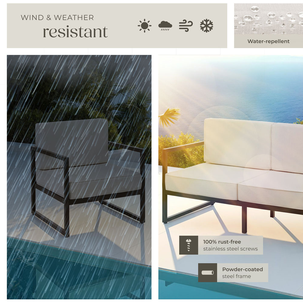 tectake Comosa 7 Seater Garden Sofa Set with Cushion Image 7