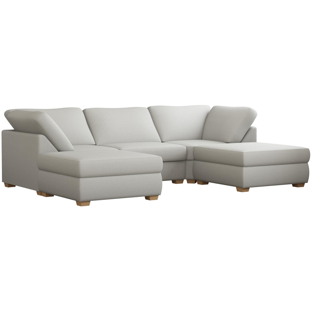 Nestle 5 Seater Mink Venice Fixed Back U-Shape Sofa Image 3