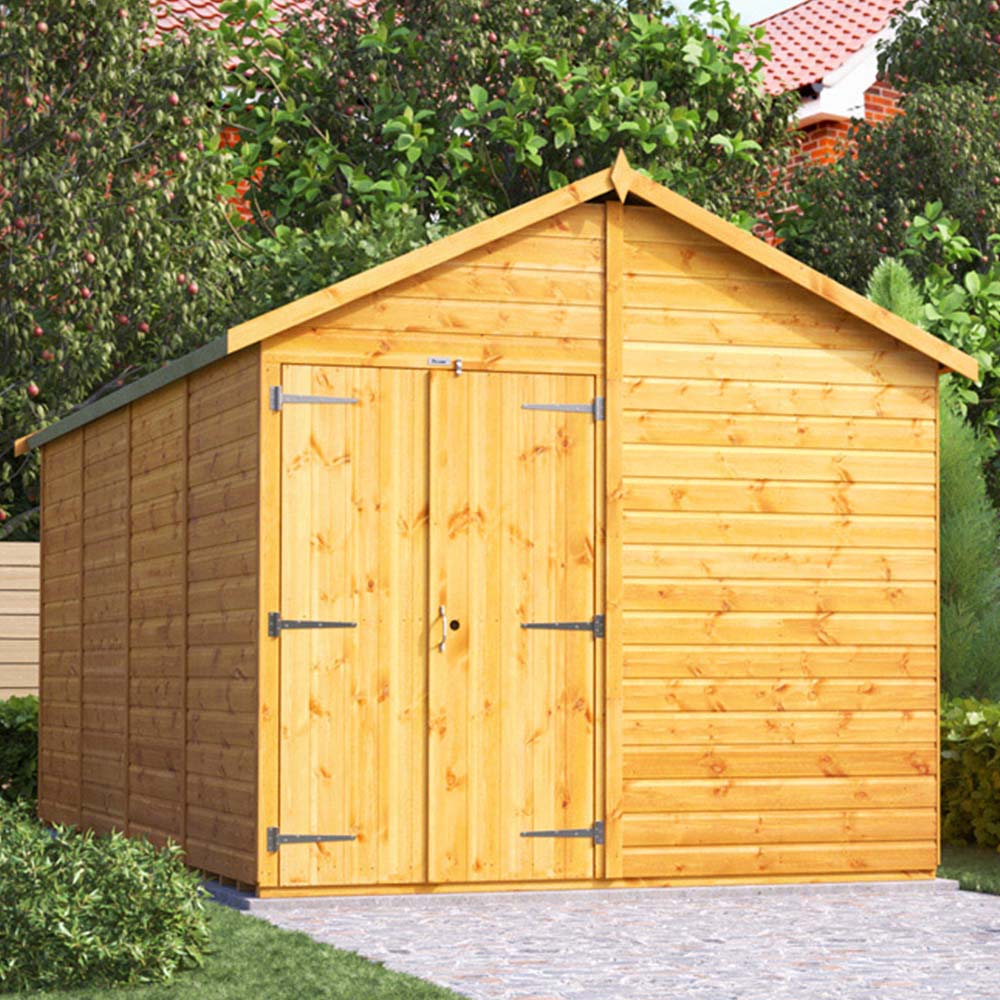 Power Sheds 16 x 8ft Double Door Apex Wooden Shed Image 2