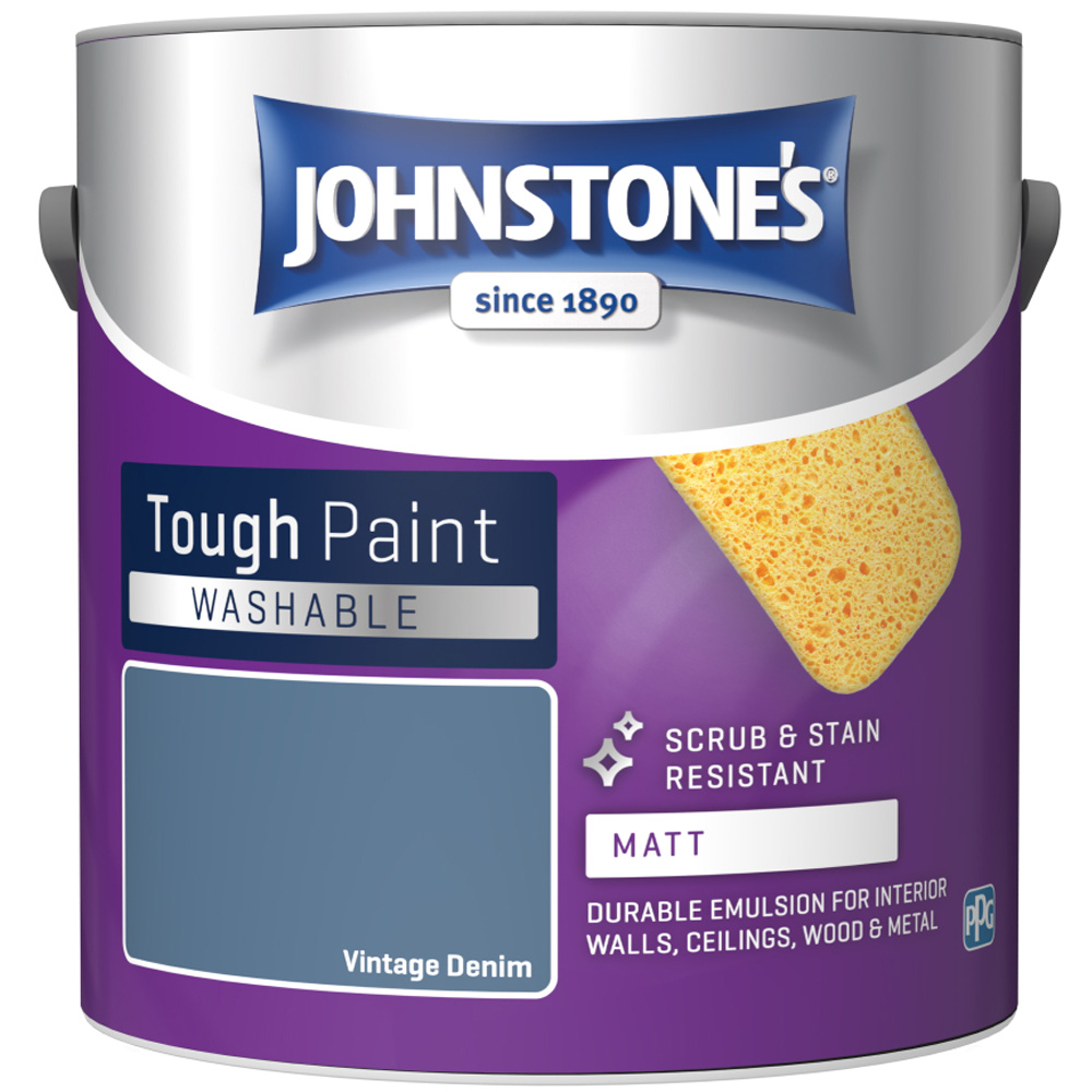 Johnstone's Washable Vintage Denim Matt Emulsion Paint 2.5L Image 2