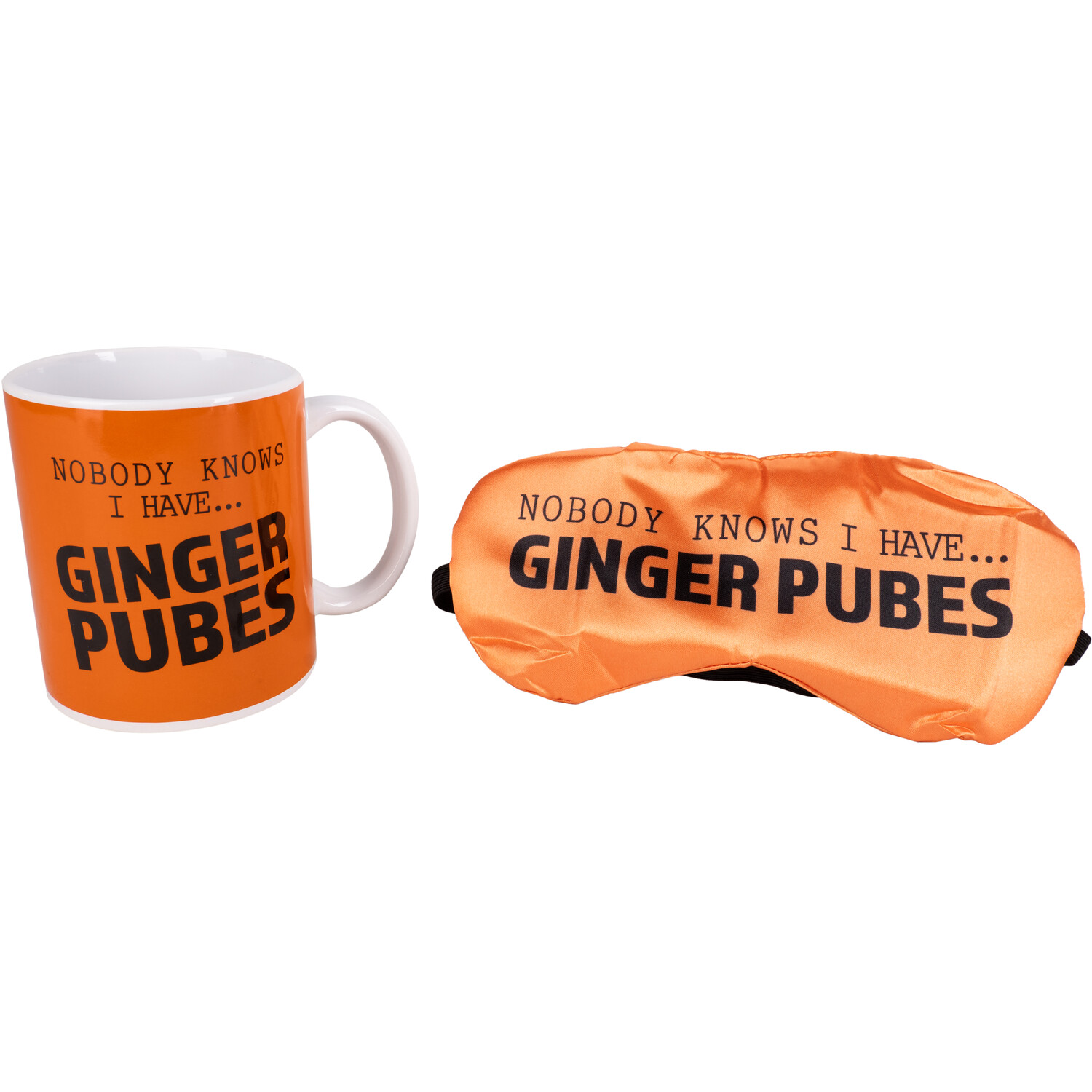 Nobody Knows I Have Ginger Pubes Eyemask and Mug Gift Set Orange Image 3